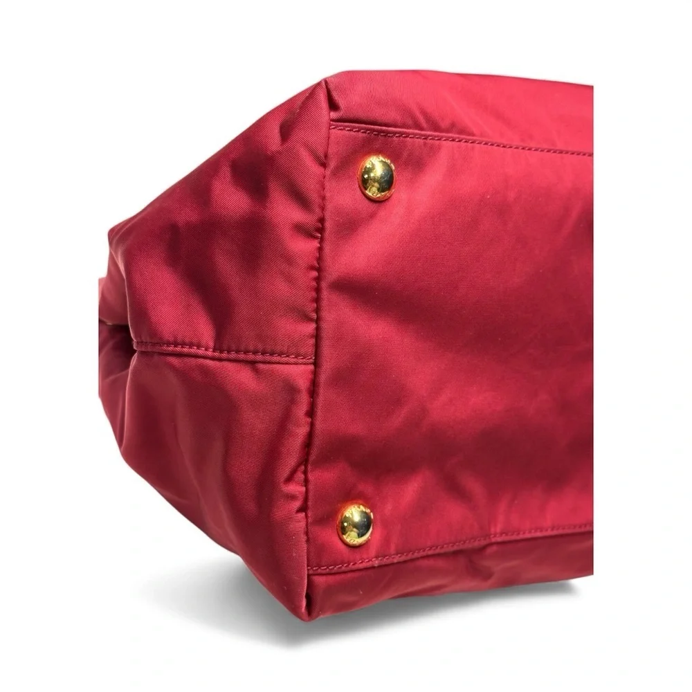 Prada Fiocco Bow Tessuto/Nylon Tote Bag Red